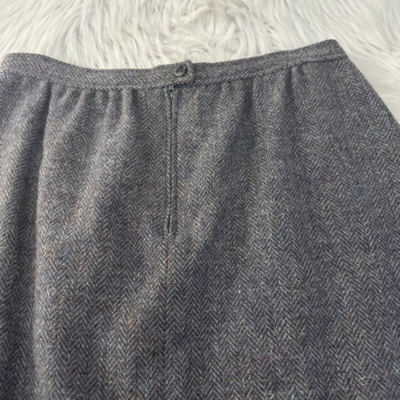 Bretton Place womens vintage skirt gray chevron 18 lined 100% wool - Picture 9 of 11